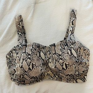 Snakeskin bikini top bandeau